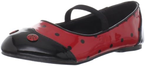 Funtasma Kid's Ladybug-18C/BR Flat,Black/Red Patent,13 M US