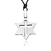Dan's Jewelers Classic Star of David Christian Cross Necklace Pendant, Fine Pewter Jewelry