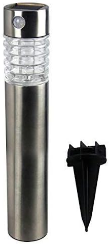 Solar Powered Garden Path Lights Stainless Steel PIR Motion Sensor Waterproof Stake Lights for Pathway, Walkway and Driveway (PIR Motion Sensor Light)