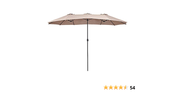 Tangkula 15 Ft Patio Umbrella Double Sided Outdoor Market Table Umbrella With Crank Beige Clothing Amazon Com