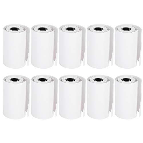 Thermal Paper Rolls for Bluetooth Pocket Printer, Black on White, 10 Rolls, 5.5cm Width, 6M Length per Roll