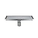 KES SUS304 Stainless Steel Shower Floor Drain with Removable Cover 11.8-Inch Long, Brushed Finish, V220S30