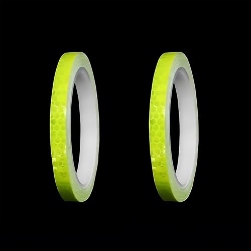 DOETYD reflective tape roll, self-adhesive reflective stickers for vehicles, waterproof warning tape for helmets, bikes, clothing, durable reflective marking strip for night visibility (Yellow)