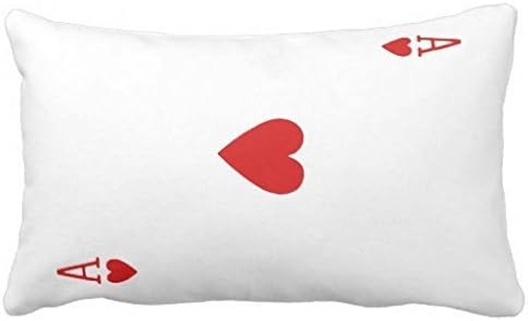 Christmas present pillow cover case Standard Decorative Ace of Hearts Playing Card Bedding pillow cover cases 20x30 Inches (Red Back)
