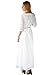 LookbookStore Women's White 3/4 Sleeve Wedding Plus Size Lace Maxi Dress US2-18
