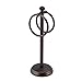 mDesign Steel Towel Rack Holder Stand with 2 Hanging Rings for Bathroom Vanity Countertops - Space Saving Hand Towel Holder - Hyde Collection - 2 Pack - Bronze