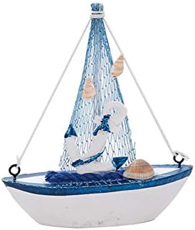 Wimagic 1x Nautical Ornament Decorative Wooden Sailboat Model Home Decoration Art Crafts for Car Room Desktop Accessories Birthday Gift - Style A