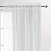 DWCN White Sheer Curtains Semi Transparent Voile Rod Pocket Curtains for Bedroom and Living Room, 52 x 45 inches Long, Set of 2 Panels