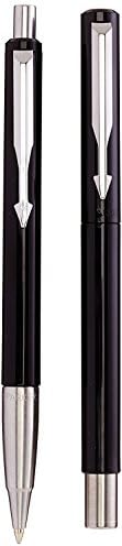 Parker Vector Roller Ball Pen &amp; Ball Pen Combo Gift Set - Fine writing pens (Black CT)
