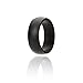 ROQ Silicone Rubber Wedding Ring for Men, Comfort Fit, Durable, Breathable Rubber Engagement Band, Men's Wedding Band, 8mm Wide 2mm Thick, Dome Solid, Single, Black, Size 13