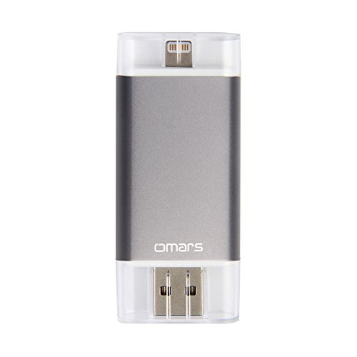 Omars Apple MFI Certified 16GB USB Flash Drive with Lightning Connector, Space Gray (3312707)