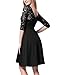 Women’s Vintage Floral Lace Cocktail Party Swing Dress with 3/4 Sleeves