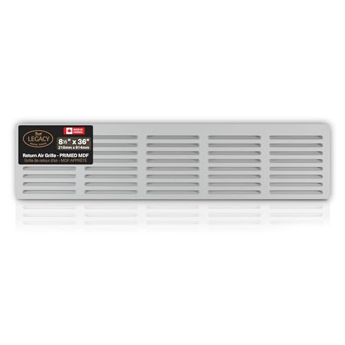 Photo 1 of ***MAJOR DAMAGE*** 3/4” x 8.5" x 35 1/2" Overall Size (6x34 Duct Opening) Return Air Grille, Noise Free-high Airflow Vent, Wide & Angled Slots, Made from 3/4” Thick MDF (Composite Wood), Sanded & Primed, Ready to Paint