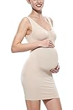 Franato Womens Maternity Casual Stretch Slip Dress Pregnancy Bodycon Dress