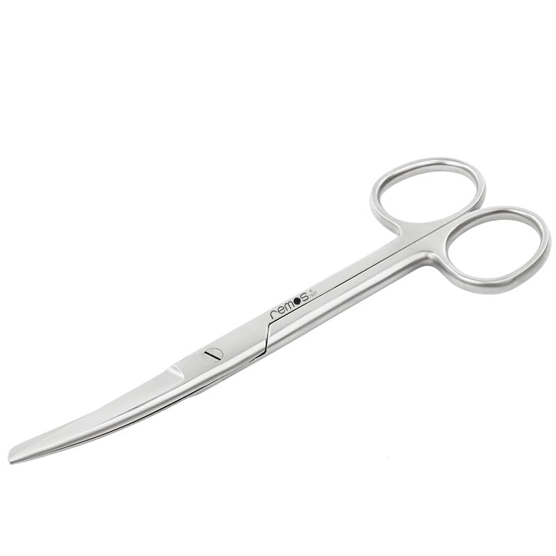 REMOS Household Scissors, Universal, Pointed-Round, Curved Blade, 14.5 cm, Stainless Steel
