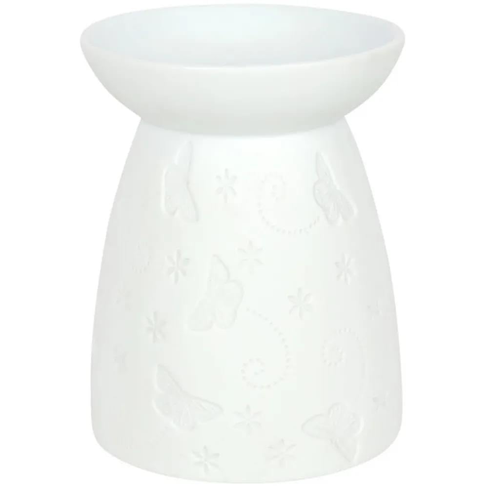 Something Different Elegant White Ceramic Butterfly Oil Burner-12.5 x 9.5 cm (1 Pc), 12.5cm x 9.5cm x 9.5cm