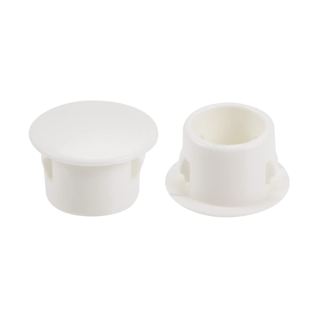 sourcing map Hole Plugs Beige Plastic 13mm Snap in Locking Hole Tube(12.5-13mm) Steel Furniture Fencing Post Pipe Insert End Caps for Fitness Equipment 25 Pcs