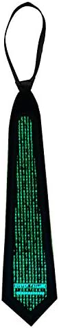Green Light Up Tie For Men Led Sound Activated Neck Ties for Men For Bar Music Dance Stage Performance At Night