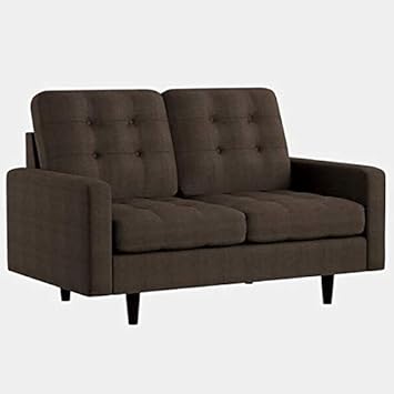 Amazon Com Chenille Loveseat With Square Arms And Wood Frame