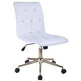 Duhome High Back Diamond Tufted Designer Home Office Task Chair Executive Computer Desk Receptionist Rolling Chair 616A (White)