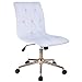 Duhome High Back Diamond Tufted Designer Home Office Task Chair Executive Computer Desk Receptionist Rolling Chair 616A (White)