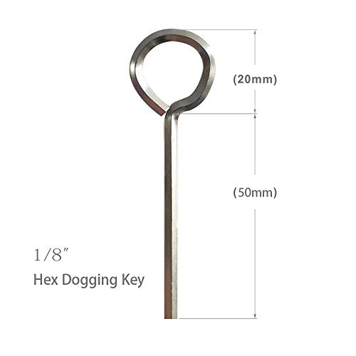 PINCHUANG 20 Packs 1/8" Hex Dogging Key with Full Loop- Solid Metal Allen Wrench Door Key for Push Bar Panic Exit Devices (silver)