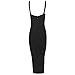 Whoinshop Women's Rayon Strap Celebrity Midi Evening Party Bandage Dress Black L