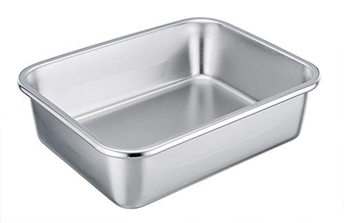 TeamFar Rectangular Cake Pan Brownie Pan, Stainless Steel Lasagna Casserole Baking Pan, 8’’x10’’x3’’, Rust Free & Non Toxic, Easy Clean & Dishwasher Safe