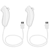 VIPITH White Nunchuck Controller for Nintendo Wii Video Game Pack of 2