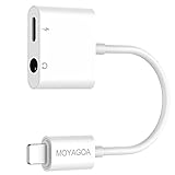 iPhone 8 Lightning Charger Headphone Jack 3.5mm iphone dongle Headphone Audio Adapter 2A Fast Charge Headphone Splitter - Compatible with IOS 11 (no call function or data transfer capability) MOYAGOA