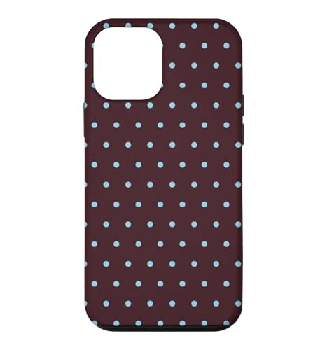 Elegante Brown and Blue Polka Dot Minimalist Pattern Case for iPhone 12 mini