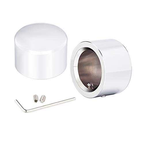 Lalaparts Chrome Front Axle Nut Cover Caps Compatible for Harley Softail Sportster Road King Electra Street Glide 2002-2020