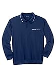 Kingsize Men's Big & Tall Long-Sleeve Banded Bottom Tipped Polo