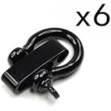 Cosmos &reg; 6 Set Black Color Stainless Steel Bow Shackle + 4 Holes Adjuster for Survival Bracelets with Cosmos Fastening Strap