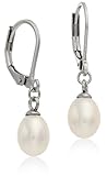 Freshwater Cultured White Pearl Earrings with Stainless Steel Lever Backs, By Regetta Jewelry