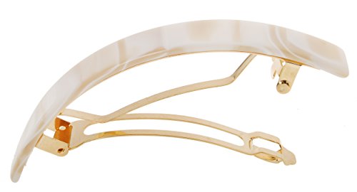 France Luxe Narrow Rectangle Volume Barrette - Alba