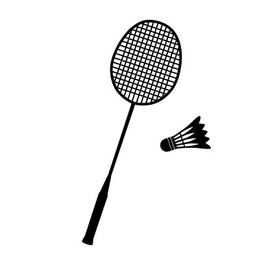 Badminton racket Vinyl Decal Sticker (BLACK)