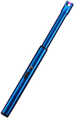 Yeleo Trosetry Light Arc Lighter, Flameless Electronic Lighter with Battery Indicator, USB Windproof, Portable Grill Candle, Kitchen Flameless Lighters, Electronic Cigarette Lighter Blue 1