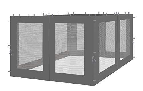 QUICK STAR 4 Seitenteile mit Moskitonetz für Rank Pavillon 3x4m Seitenwand Anthrazit RAL 7012