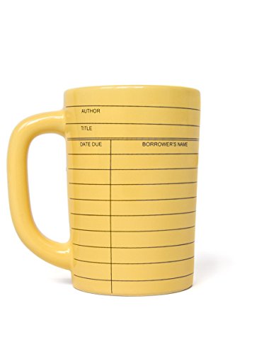 Out of print library card mug