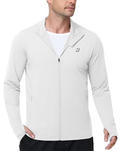 Roadbox Men's UPF 50+ Hoodie Jacket, Full Zip Hooded Hiking Fishing Shirts at Amazon