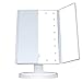 Jiexing NEWQIBEAUTY Lighted Makeup Mirror with 16 LED Lights,Removeable 10x Magnification Spot Mirror,180 Degree Adjustable Rotation,Touch Screen Lighted Vanity Mirror