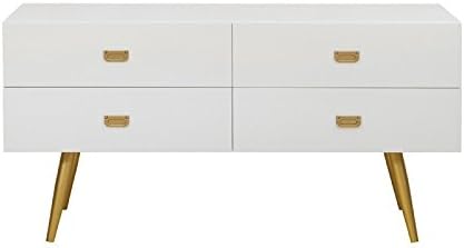 Home Fare White/Gold Four Drawer Chest