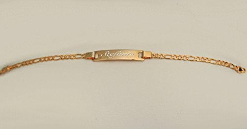 Personalized Gold Baby ID Bracelet Customized Engraved FREE