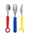 Toy Tools Kids Cutlery Utensils Set - Toddler Fork, Knife and Spoon with Ratchet, Screwdriver and Wrench - Stainless Steel Flatware with Soft Silicone Handles - By Yumkin Pie