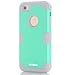 iPhone 5S Case,iPhone SE Case,Apple iPhone 5 Case,Fetrim Three Layer Defender Shockproof Drop Proof High Impact Hybrid Armor Silicone Rugged Case Protective Cover for Apple iPhone 5 5S (Green Gray)