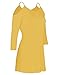 Styleword Women's Three-quarter Sleeves Off Shoulder Casual Shirt Tops(Yellow,L)