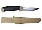 Morakniv Companion Fixed Blade Outdoor Knife with Sandvik Stainless Steel Blade, 4.1-Inch, Desert Tan