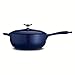 Tramontina Bestow Enameled Cast Iron Saucier Pan with Lid, 3-quart, Blue