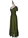 Anna-Kaci Peasant Maiden Boho Inspired Cap Sleeve Lace Trim Maxi Dress, Olive Green, X-Large